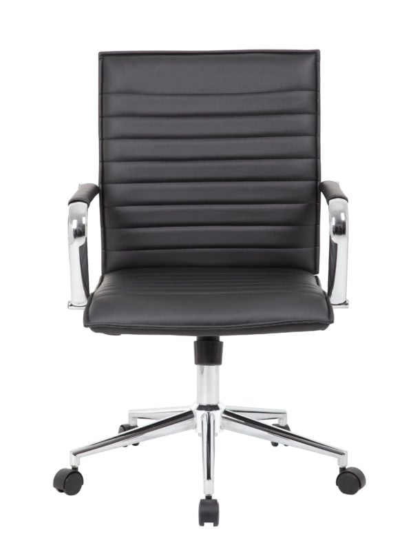 Boss Sleek Black Vinyl Task Chair - B9533C-BK