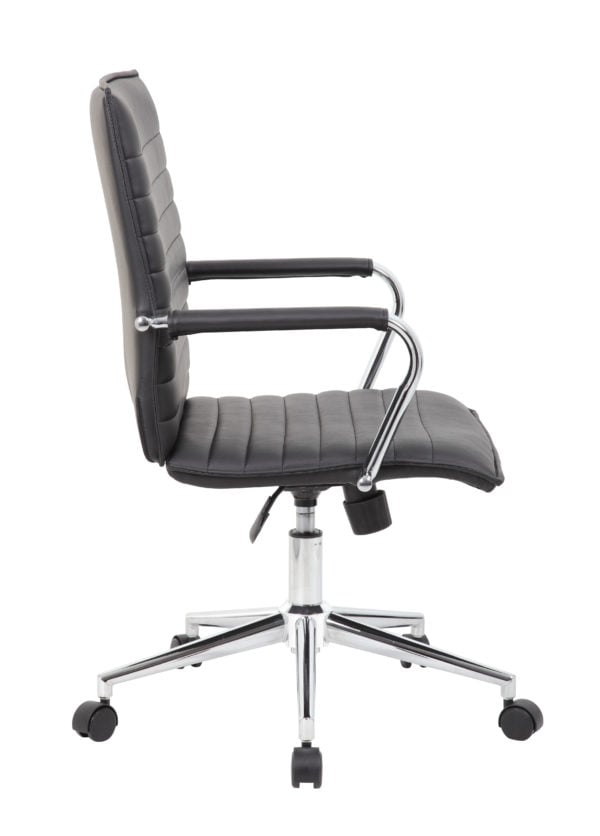 Boss Sleek Black Vinyl Task Chair - B9533C-BK