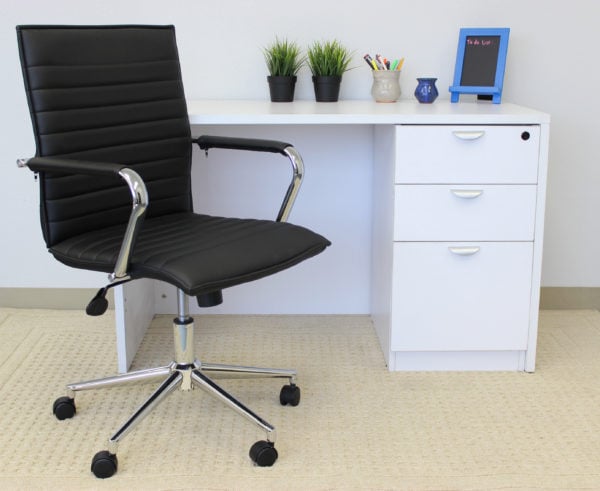 Boss Sleek Black Vinyl Task Chair - B9533C-BK