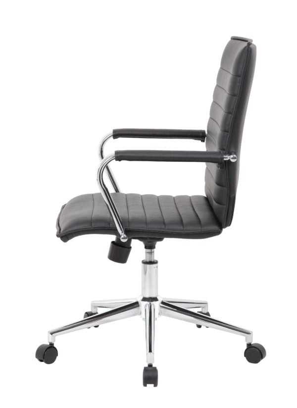 Boss Sleek Black Vinyl Task Chair - B9533C-BK