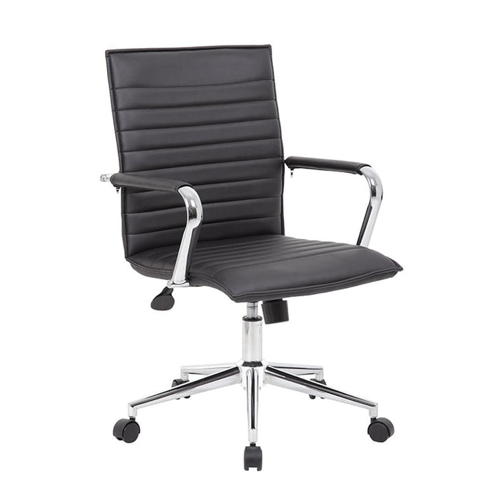 Boss Sleek Black Vinyl Task Chair - B9533C-BK