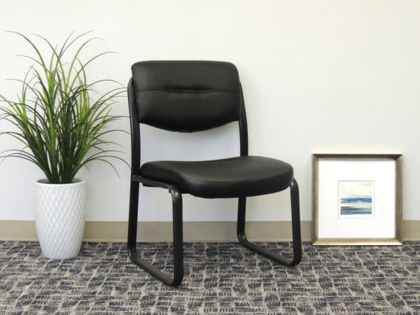 Boss Leather Sled Base Side Chair - B9539
