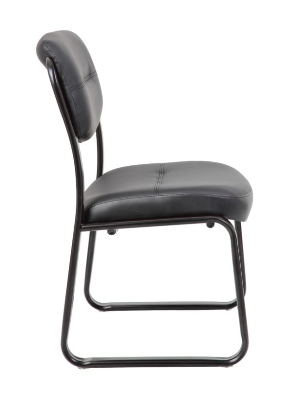 Boss Leather Sled Base Side Chair - B9539