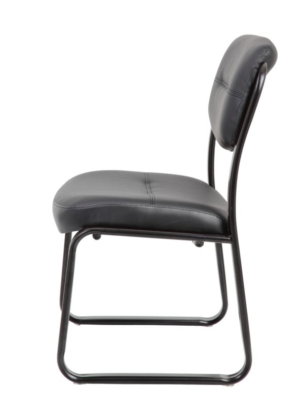 Boss Leather Sled Base Side Chair - B9539