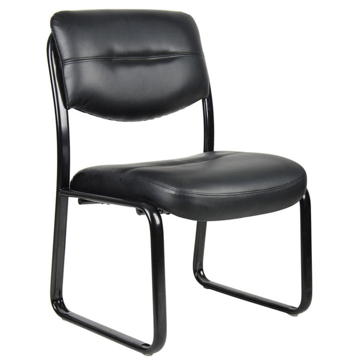 Boss Leather Sled Base Side Chair - B9539