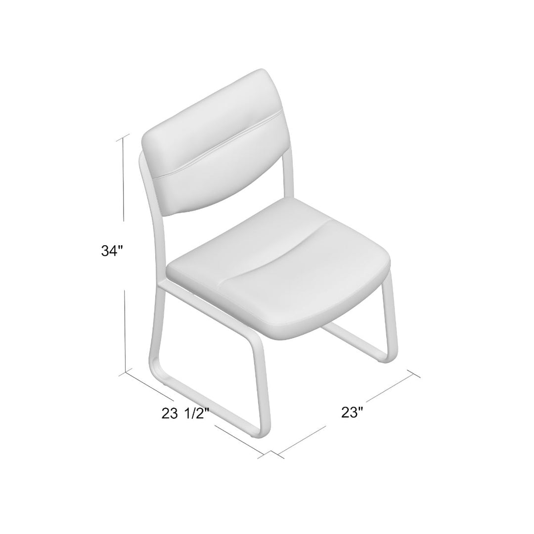 Boss Leather Sled Base Side Chair - B9539