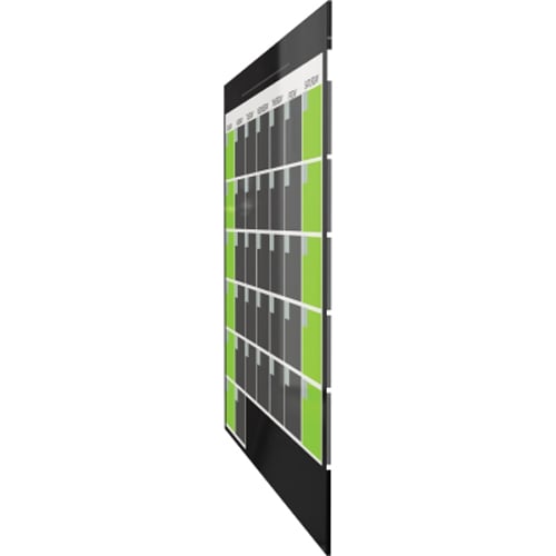 Balt 1.5' x 2' Black Magnetic Glass Dry-Erase Monthly Calendar Board