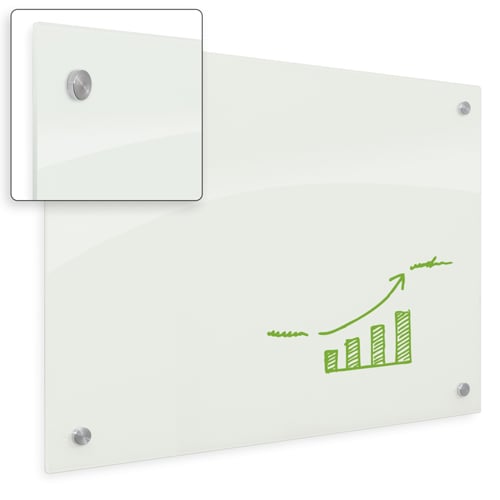 Balt 1' x 1' Gloss White Enlighten Glass Dry-Erase Whiteboard
