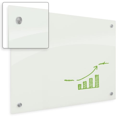 Balt 1' x 1' Gloss White Enlighten Glass Dry-Erase Whiteboard