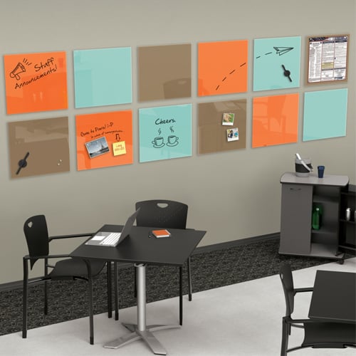 Balt 16" x 16" Orange Mosaic Magnetic Glass Whiteboard