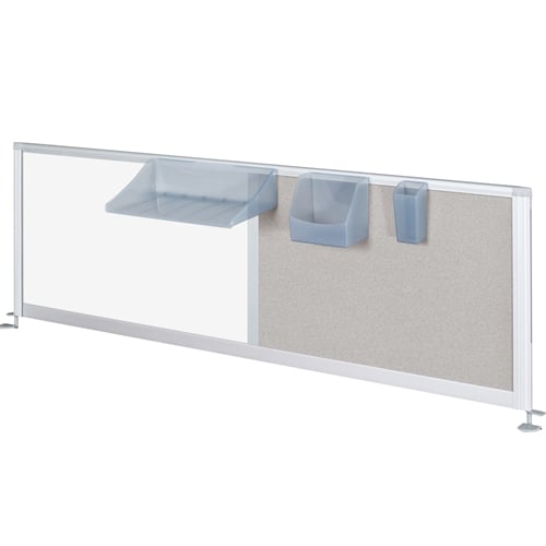 Balt 17" x 58" Porcelain Whiteboard / Vinyl Bulletin Board Desktop Privacy Panel