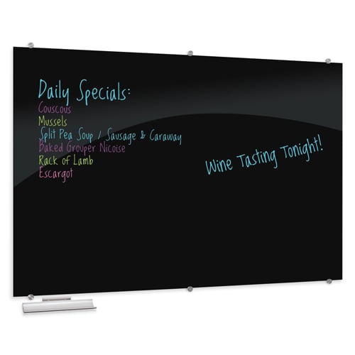 Balt 2' x 3' Visionary Black Magnetic Glass Dry Erase Whiteboard