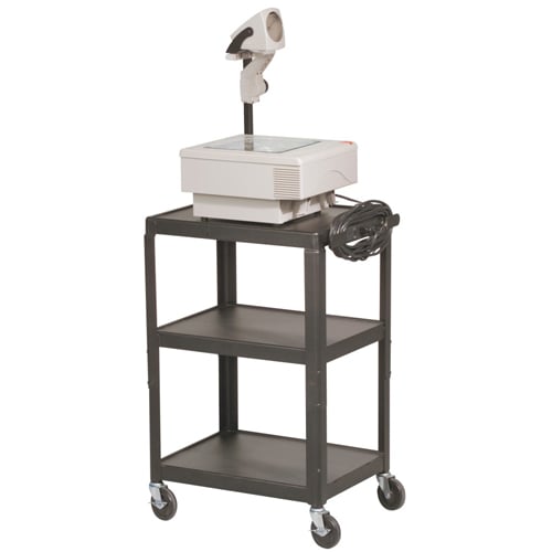 Balt 3-Shelf Black Steel Adjustable Utility AV Cart - 85892