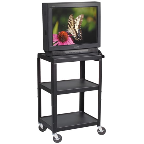 Balt 3-Shelf Black Steel Adjustable Utility AV Cart - 85892
