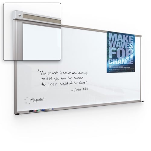 Balt Framed Magnetic Gloss White Glass Dry-Erase Whiteboards