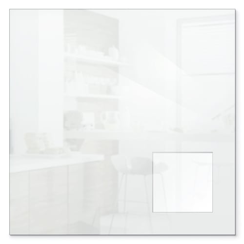 Balt 30" x 30" Customizable Magnetic Dry Erase Glass Whiteboard with 8" Square Insert Space