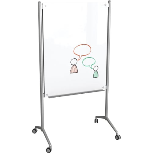 Balt 4' x 3' Enlighten Mobile Non-Magnetic Glass Whiteboard