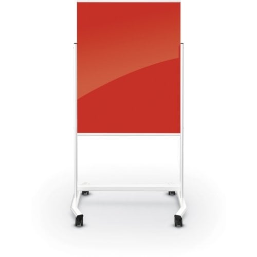 Balt 4' x 3' Visionary Move Deep Red Mobile Magnetic Glassboard