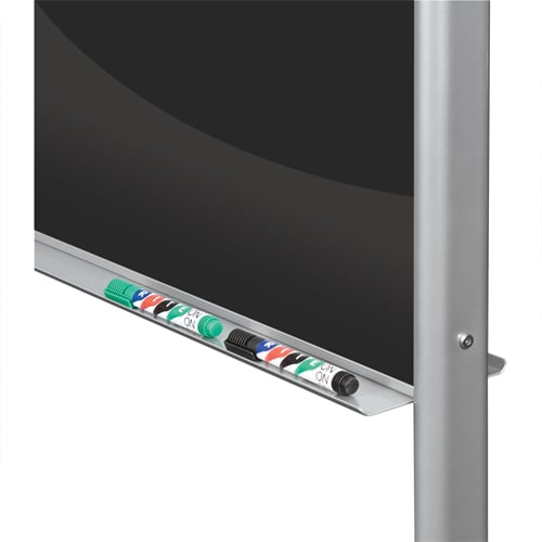 Balt 4' x 3' Visionary Move Mobile Magnetic Black Glass Whiteboard
