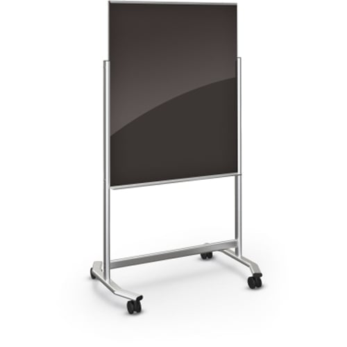 Balt 4' x 3' Visionary Move Mobile Magnetic Black Glass Whiteboard