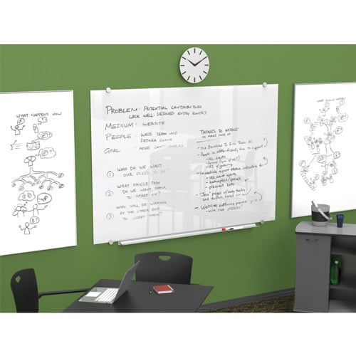 Balt 4' x 6' Gloss White Visionary Magnetic Glass Dry Erase Whiteboard