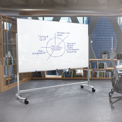 Balt Visionary Move Mobile Magnetic Glass Whiteboard