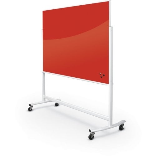 Balt 6' x 4' Visionary Move Deep Red Mobile Magnetic Glassboard