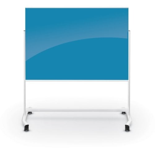Balt 6' x 4' Visionary Move Light Blue Mobile Magnetic Glassboard