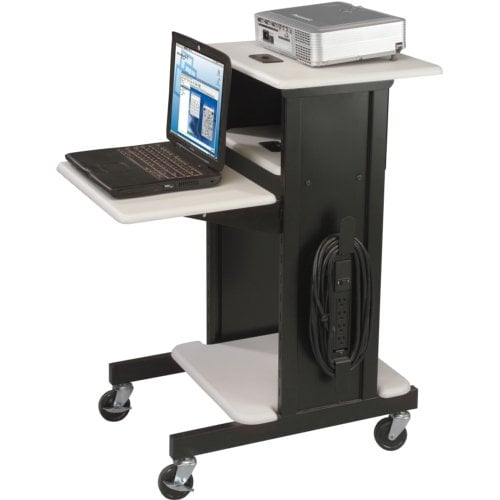 Balt 89759 Adjustable Audio Visual Presentation Cart - Gray Shelves