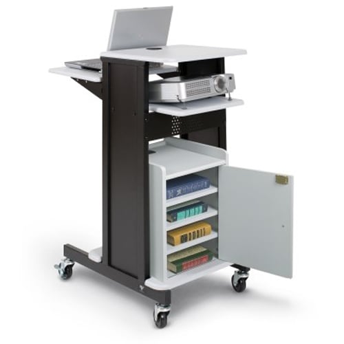 Balt 89759 Adjustable Audio Visual Presentation Cart - Gray Shelves