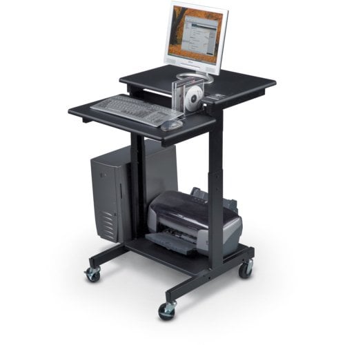 Balt Black Web AV Cart with CD Rack and CPU Holder - 85052