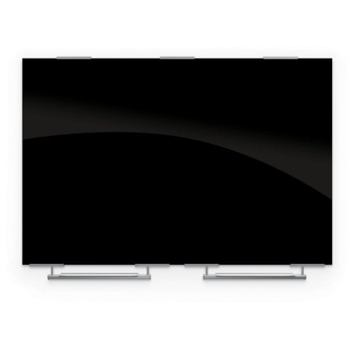 Balt Visionary 4' x 6' Black Magnetic Glass Whiteboard w/ Exo Tray System