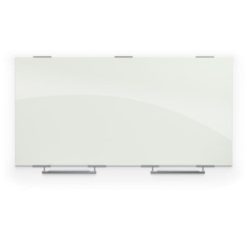 Balt Visionary 4' x 8' Gloss White Magnetic Glass Whiteboard w/ Exo Tray System