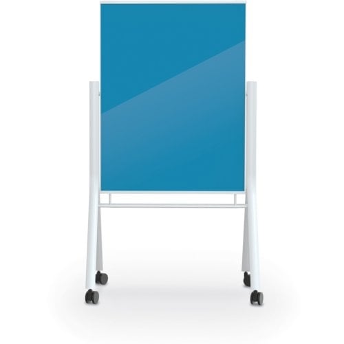 Balt Visionary Curve 47.2" x 35.4" Mobile Magnetic Light Blue Glassboard