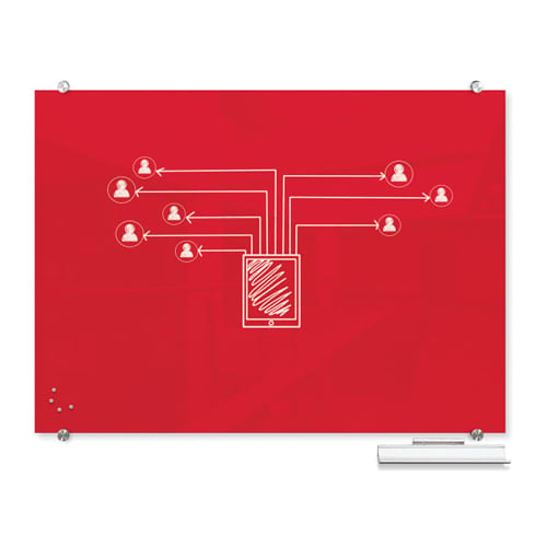 Balt Visionary Hierarchy Deep Red Magnetic Glass Whiteboards