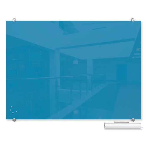 Balt Visionary Hierarchy 47.2" X 94.5" Light Blue Magnetic Glass Whiteboard