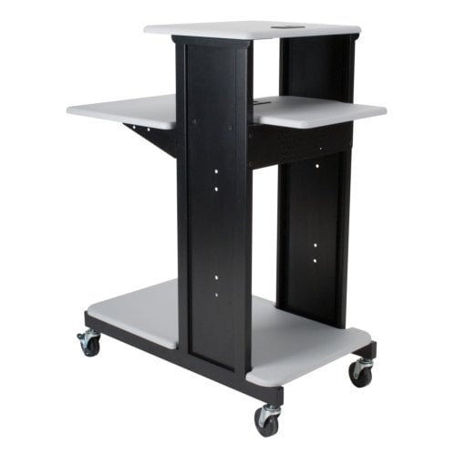 Balt Xtra Long Presentation Cart - Gray Shelves