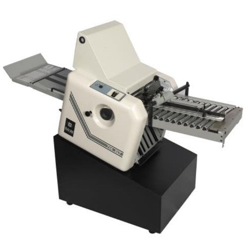 Baum 714XLT 8-Page Right Angle Tabletop Paper Folder (Urethane Roller) With Stand
