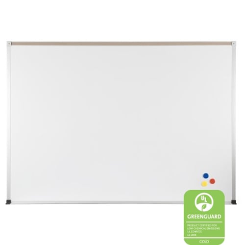 Best-Rite 1.5' x 2' Porcelain Steel Whiteboard with ABC Trim and Map Rail