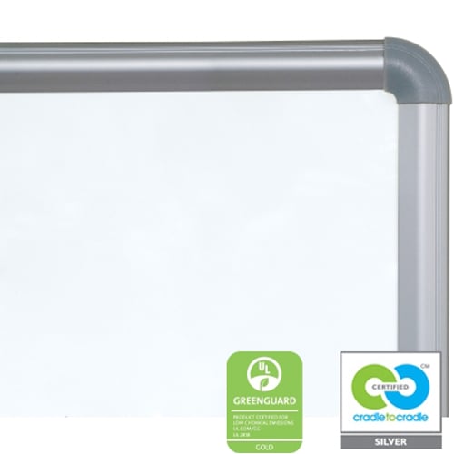 Best-Rite 4' x 4' Green-Rite Porcelain Whiteboard with Silver Presidential Trim