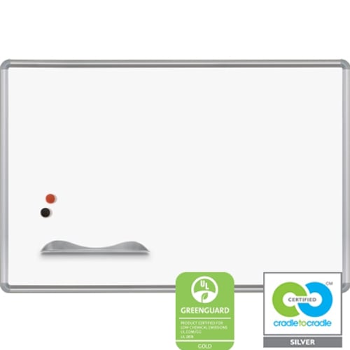 Best-Rite 4' x 5' Green-Rite Porcelain Whiteboard with Silver Presidential Trim