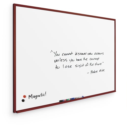 Best-Rite 2' x 3' Porcelain Steel Markerboard with Mahogany Wood Trim