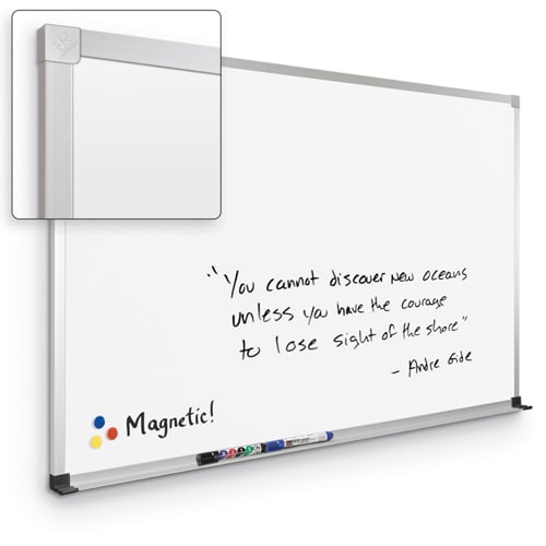 Best-Rite 2' x 3' Porcelain Steel Whiteboard with ABC Trim and Map Rail