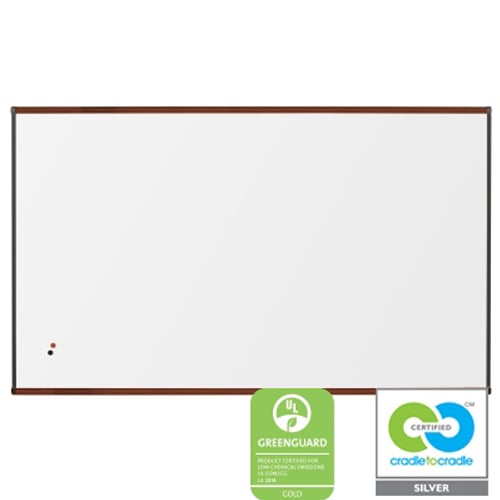 Best-Rite 4' x 6' Porcelain Steel Whiteboard with  Mahogany Origin Trim