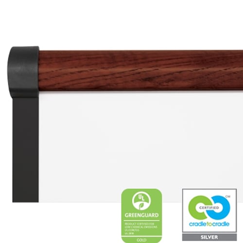 Best-Rite 4' x 4' Porcelain Steel Whiteboard with  Mahogany Origin Trim