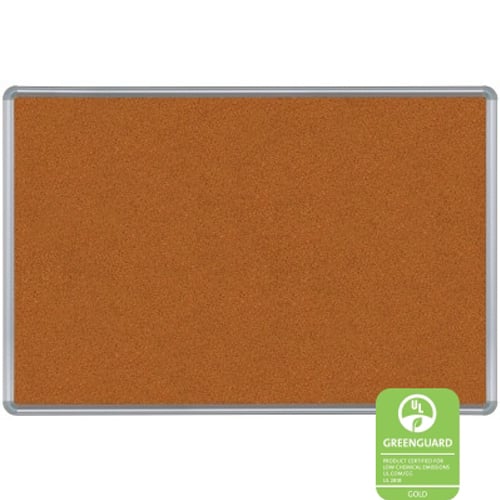 Best-Rite 3' x 5' Splash-Cork Bulletin Board with Silver Presidential Trim