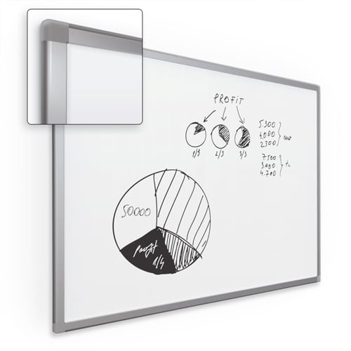 Best-Rite 3' x 4' OneBoard Companion Trim Porcelain Steel Whiteboard