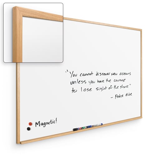 Best-Rite 3' x 4' Porcelain Steel Markerboard with Oak Wood Trim