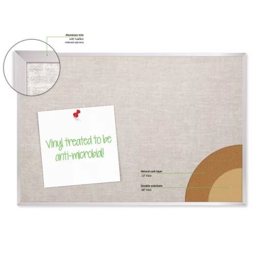 Best-Rite 3' x 4' Vinyl Add-Cork Tackboard Bulletin Board