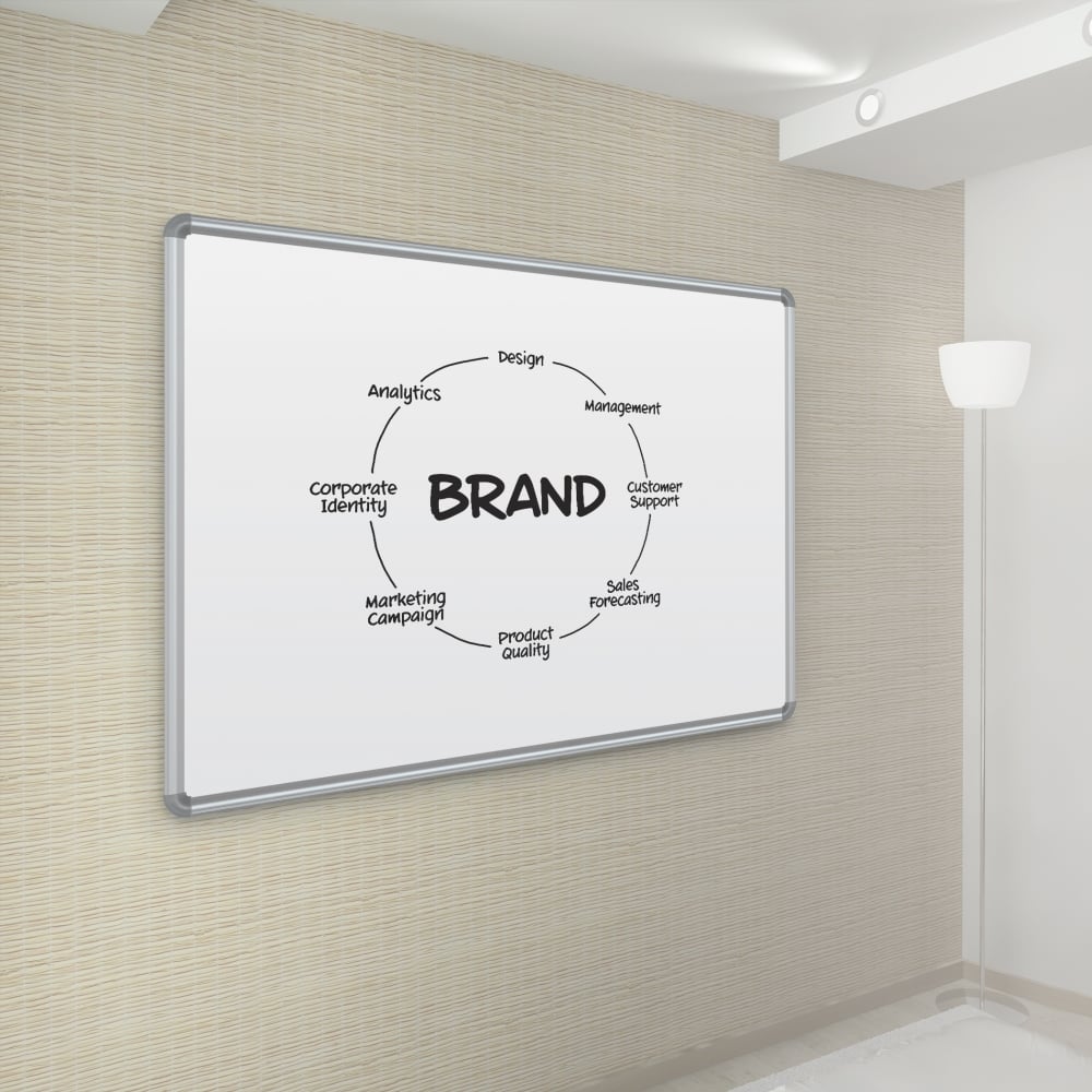 Best-Rite 3' x 5' Dura-Rite Whiteboard with Silver Presidential Trim
